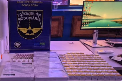 Remédios do Paraguai apreendidos no Brasil — Foto: BPMRv/Divulgação