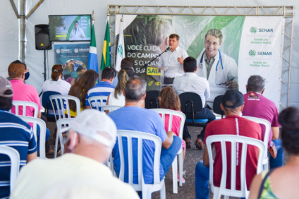Eduardo Sanchez, presidente do Sindicato Rural de Aparecida do Taboado, durante a última edição da ação no município, em 2021 (Foto: Arquivo/Senar)