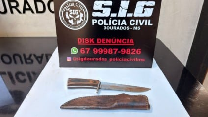 Faca utilizada no crime foi apreendida - Foto: Divulgação/PCMS