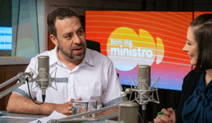 Boulos durante o programa 'Bom dia Ministro' Foto Diego Campos/ Secom PR