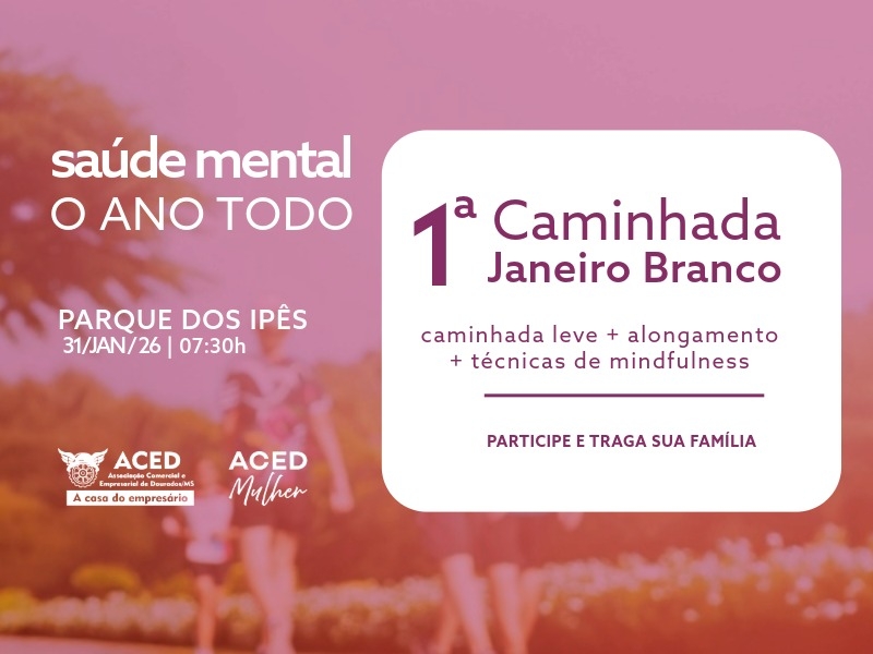 1ª Caminhada Janeiro Branco, um evento voltado à promoção da saúde mental e do bem-estar da população. (Divulgação) 1ª Caminhada Janeiro Branco, um evento voltado à promoção da saúde mental e do bem-estar da população. (Divulgação)
