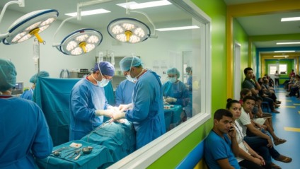 Saúde em MS: hospital do interior com papéis do SUS e calendário marcando março de 2026