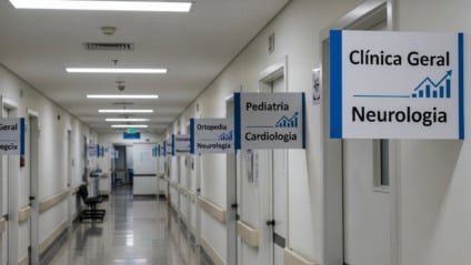 Documentos oficiais da SES com tabelas de procedimentos e mapa de MS destacando regiões de saúde