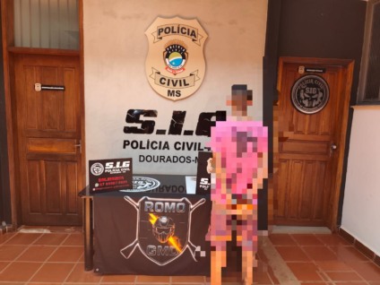 Logo após os fatos, o autor fugiu e foi detido na residência de familiares no Bairro Harrisson de Figueiredo. (Foto: Divulgação SIG/Dourados)