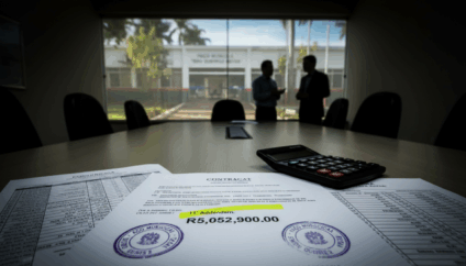 Prefeitura de Paranaíba e extrato de contrato de publicidade com valores e termos aditivos