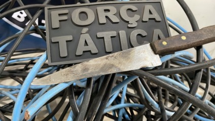 Força Tática recupera cabos elétricos furtados e prende ladrão em flagrante