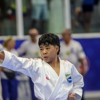 Detalhe tira vaga do karateca Thomas Ryu no Sul-Americano