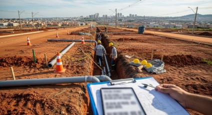 Termo publicado no Diário Oficial prevê rede de esgoto no novo loteamento e condiciona o crescimento urbano à infraestrutura. (Foto: Gerada por IA | Adriano Hany)