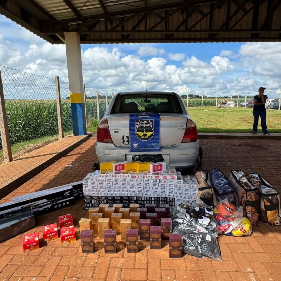 Polícia Rodoviária apreende contrabando avaliado em R$ 74 mil em rodovias de MS Polícia Rodoviária apreende contrabando avaliado em R$ 74 mil em rodovias de MS