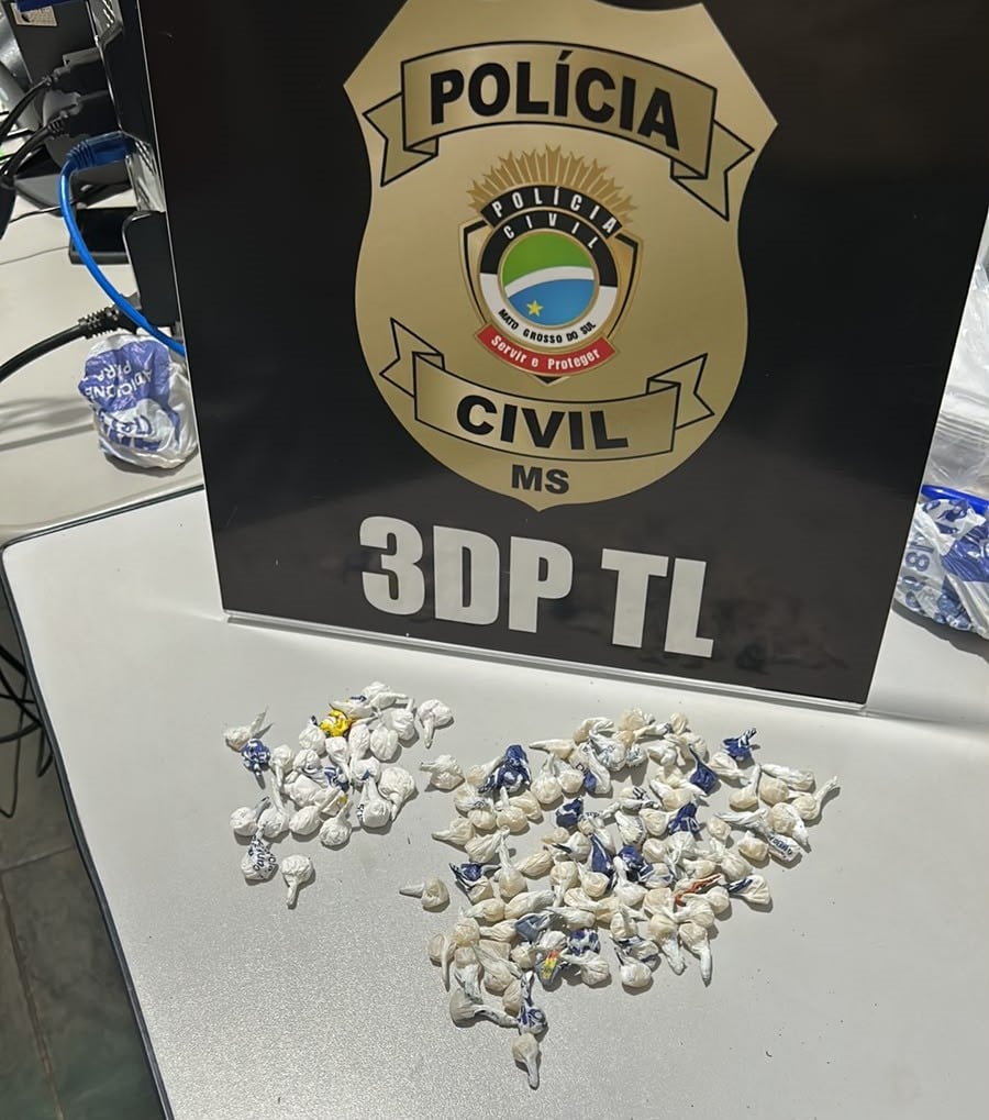 Polícia Civil apreende mais de 100 porções de drogas durante operação de vigilância em Três Lagoas