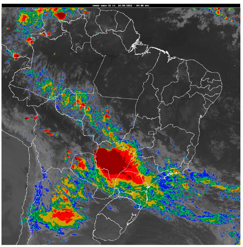 Mapa de satélite mostra MS em alerta 